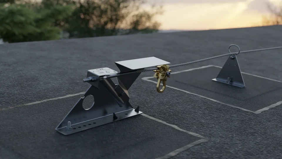 Fallskydd på släta tak.